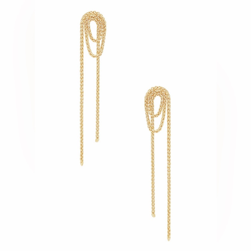 SHASHI Gold Loop Chain Drop Earrings